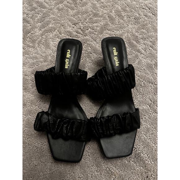 Cult Gaia MINA Black Leather Slip On Sandals EU 38/US 7.5-8 EUC - Picture 7 of 7